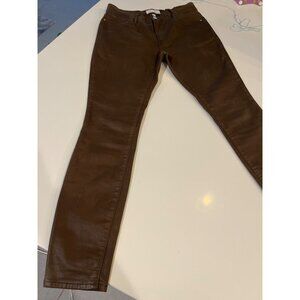 Frame Le High Skinny Jeans Womens Size 27 Stretchy Shiny Brown Pants